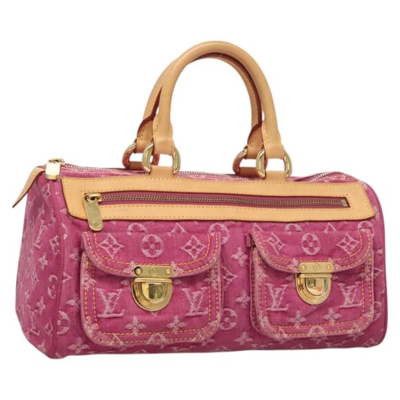 LOUIS VUITTON Monogram Denim Neo Speedy Hand Bag Pink M95019 LV Auth 127690SV - Picture 1 of 15